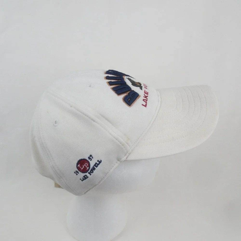 Bullfrog Lake Powell 4Head‎ Strap Back Hat Cap White Embroidered Boat Fish Camp